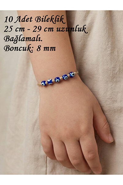 Aysun Bayhan Konsept 10 Adet Nazar Boncuklu Jüt İpli Bileklik - Çocuk Bilekli...