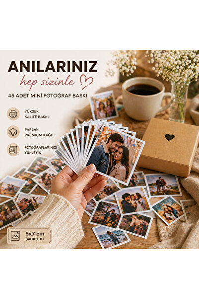 HILLstore 45 Adet Mini Fotoğraf Baskı 5x7 Anılarınızı Ölümsüzleştirin 💜 Sevg...
