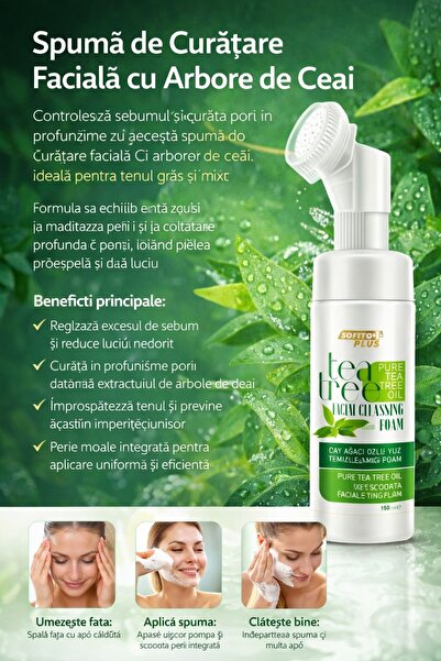 Softto Plus Αφρός καθαρισμού προσώπου με τεϊόδεντρο (για λιπαρό δέρμα) 150 ml