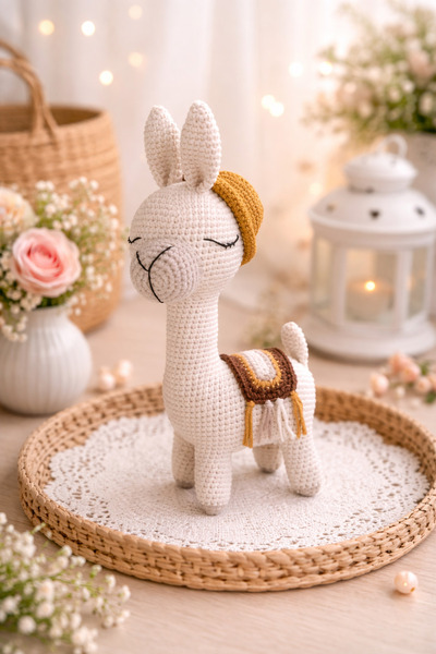SR HOBİ Amigurumi Lama Organik Oyun Arkadaşı
