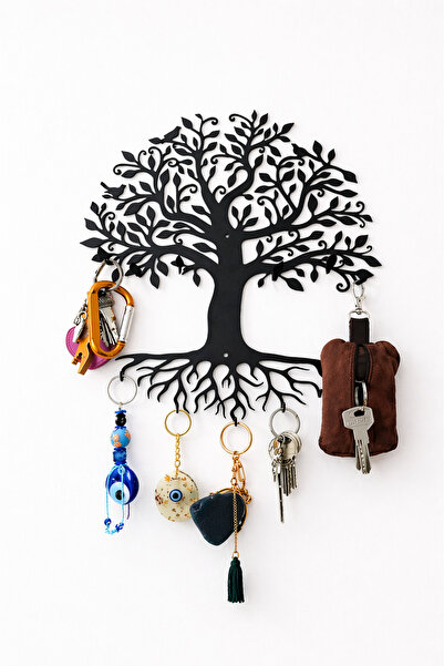 VENON ΜΑΥΡΟ 🌳   Διακοσμητική μοντέρνα μεταλλική κρεμάστρα τοίχου για κλειδιά...