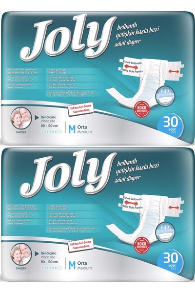 Jolly Joly Yetişkin Bezi Bel Bantlı M - Orta - Medium 60 Adet