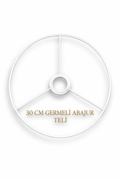 VENON Abajur Teli 30 Cm Silindir Avize İskelet BEYAZ Tekli Avize Yapımı Makrome Avize Kendin Yarat E-27