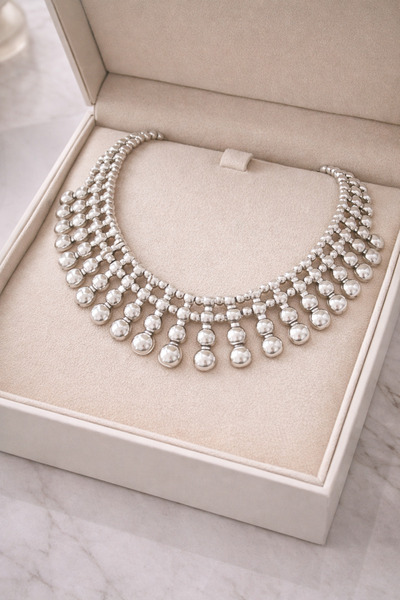 Kutcha Accessories Gümüş Kaplama Şık Tasarım Damla Kolye