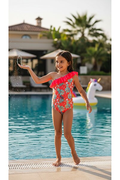 Intisimo Costum de baie, dintr-o bucată, pentru fete, portocaliu/multicolor -...