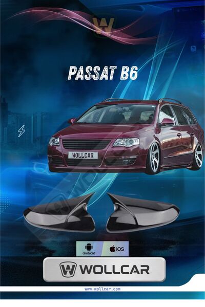 WOLLCAR Passat B6 Batman Ayna Kapak, B6 Yarasa Ayna Kapağı
