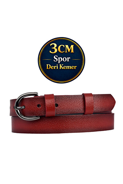 GoDeri Дамски колан от естествена кожа с черна никелова катарама - 3 см, kdn-03