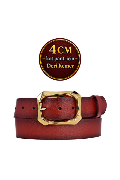 GoDeri 100% естествена кожа, дамски спортен колан от деним със златна катарам...