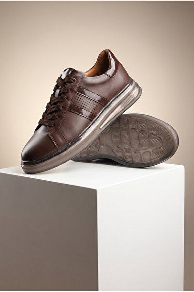 ventro Ανδρικά παπούτσια από γνήσιο δέρμα εσωτερικά και εξωτερικά, καφέ, με ε...