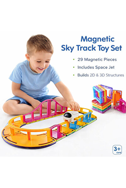 Bebelul Blocuri de construcție magnetice Sky Track 61 piese