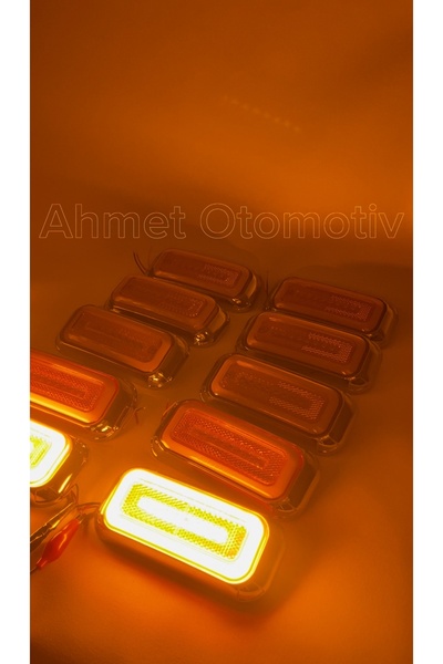 AHMET OTOMOTİV (10 ADET) Nikelajlı Neon Sinyalli Led lamba Gizli vidalı Unive...