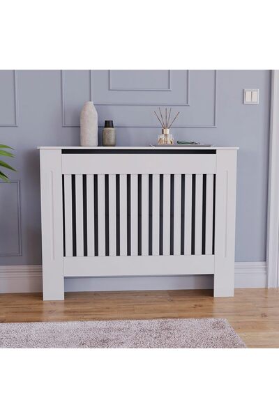 MAPROFI Panou decorativ- Masca calorifer, lemn MDF alb lucios M