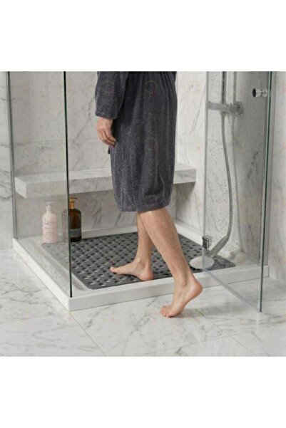 isgstore Ανθρακί Τετράγωνο Χαλάκι Μπάνιου Bubble Bath - Αντιολισθητικό για ντ...