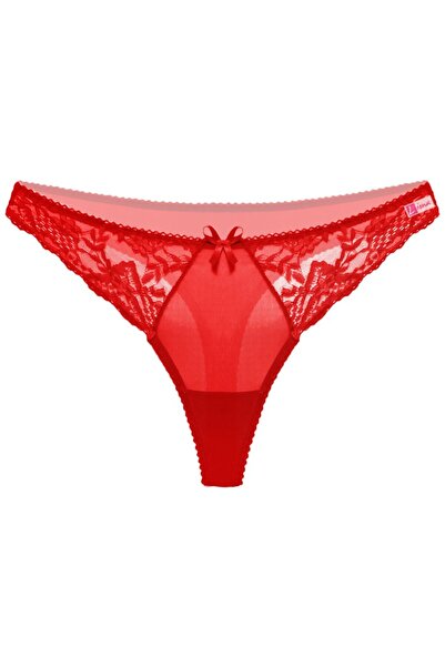Genel Markalar Kırmızı Dantelli Fantezi G String Külot Under Secret