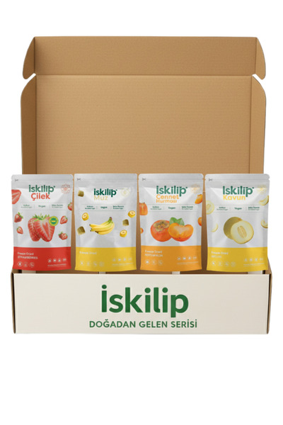 İSKİLİP Dondurularak Kurutulmuş Meyve Tanışma Paket Çilek Kavun Muz Hurması M...