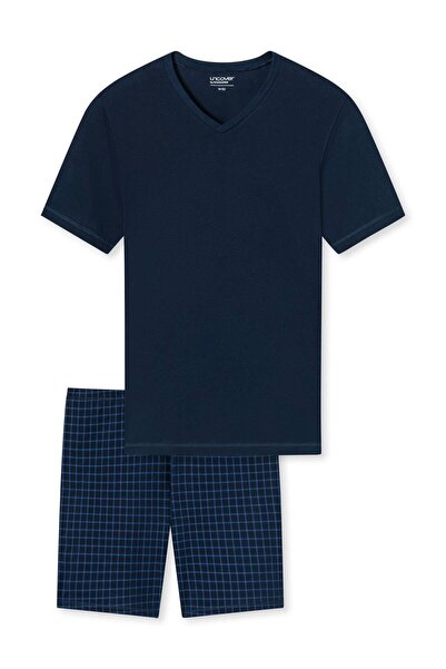 uncover by Schiesser Herren Schlafanzug 2-tlg. Set - Shorty, kurz, V-Ausschni...