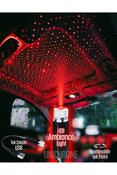Unichrome Araç Içi Usb Ayak Altı Tavan Led Aydınlatma Disko Işık Ev Oda Dekor...