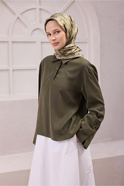 Belli Μεταξωτό μαντήλι τουίλ - 4211-53 Χακί