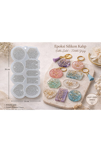 stonechem Mücevher Desenli Çoklu Epoksi Silikon Kalıp 15 x 26 cm Takı Kalıbı