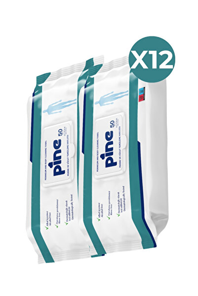 Pine Alkolsüz Hasta Perine Ve Vücut Temizleme Havlusu 50 X 12 Paket
