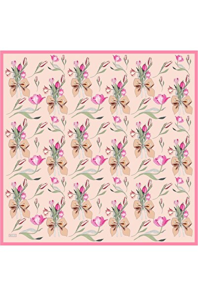 Belli Μεταξωτό Φουλάρι Τουίλ - 4037-35 Απαλό Ροζ