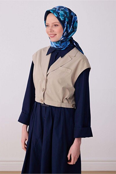 Belli Μεταξωτό μαντήλι τουίλ - 4330-80 Ναυτικό μπλε