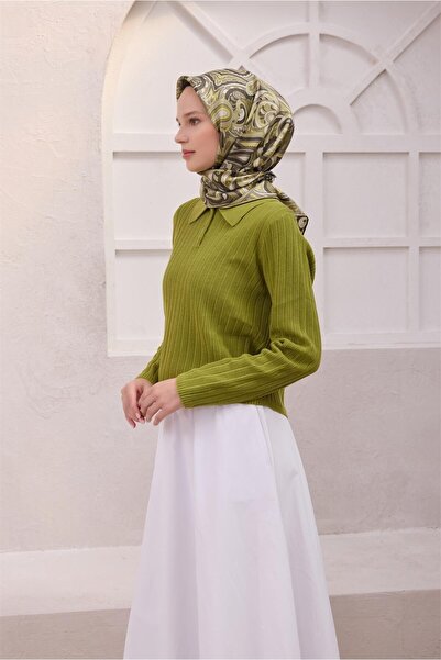 Belli Τουίλ Μετάξι Κασκόλ - 4222-87 Χακί