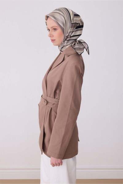 Belli Μαντήλι Tivil Pure Silk IST 4311 - 04 Μοτίβο με Μαύρες Γραμμές