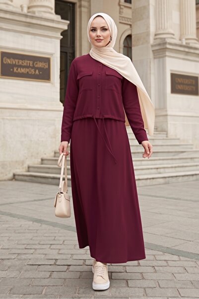 Bestenur Καπάκι με Με τσέπες κουμπιά, διπλό σετ 1696 - Βουργουνδίας