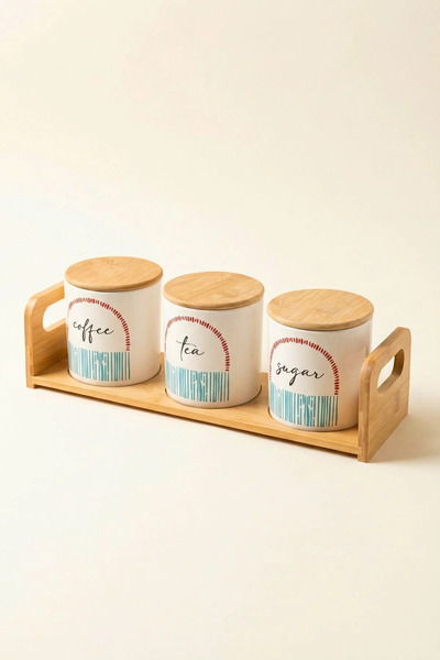 Tutku Home Bambu Standlı 3'lü Baharat Takımı