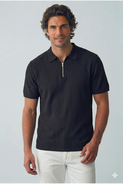 Jack & Jones Ανδρικό μαύρο μπλουζάκι με λαιμόκοψη πόλο Max (12288544-B)