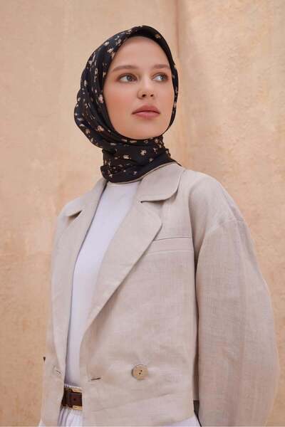 Belli Μεταξωτό μαντήλι τουίλ - 4126-33 Μαύρο