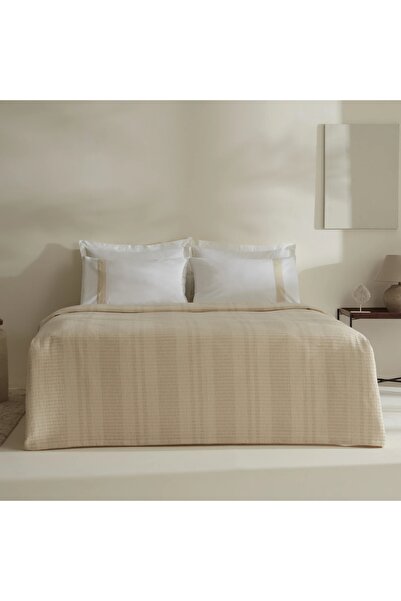 Karaca Home White Collection Delisa 100% Βαμβακερό Λινό Σετ Πικέ Διπλό Κρεμ