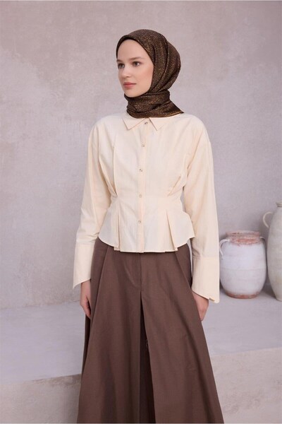 Belli Κασκόλ Twill Μετάξι - 4208-05 Καφέ