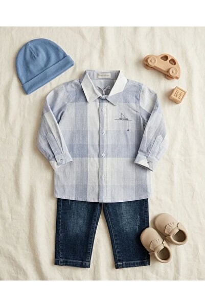 MonnaRossa Men's Jean Shirt Set