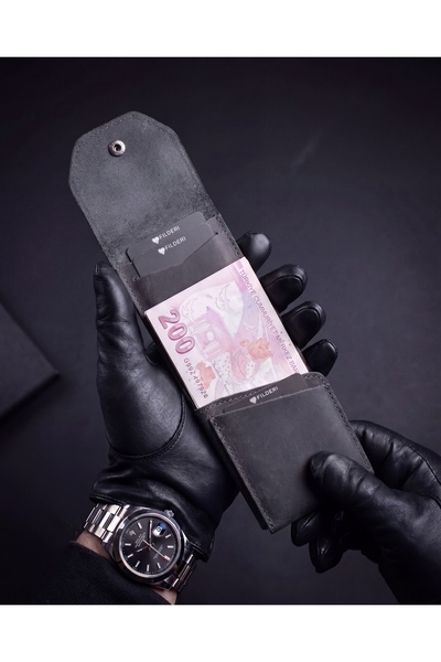 Fil Deri Trend Viral Γνήσιο Δερμάτινο Πρακτικό Πορτοφόλι με Θήκη Χρημάτων και...