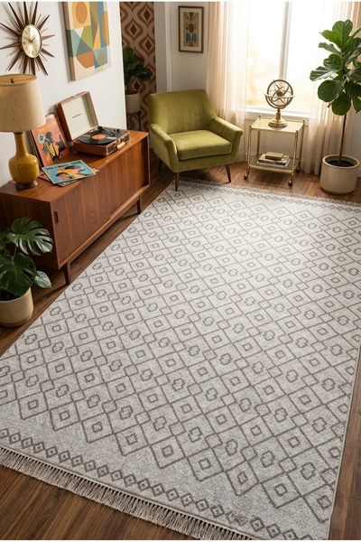Valery Home Arya Vl Çift Taraflı,katlanabilir,yıkanabilir,yüksek Kalite Pamuk Salon,oturma Odası,balkon Kilim
