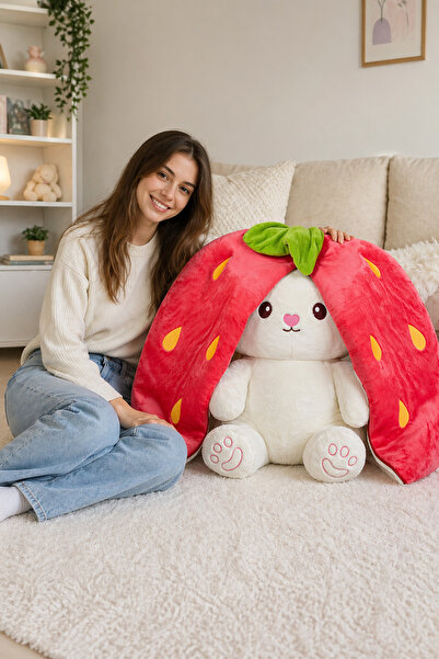 HARİKA PELUŞ FABRİKASI Çilek Tavşan Çantalı 180 cm
