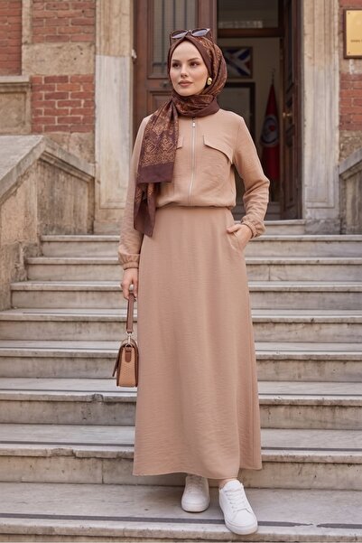 Bestenur Με λεπτομέρεια τσέπης Σετ δύο τεμαχίων με φερμουάρ 1697 - Πέτρα