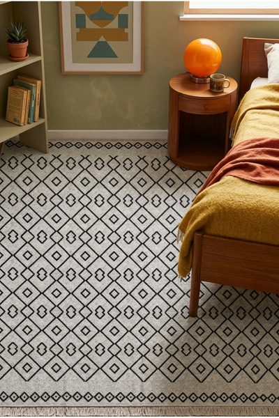 Valery Home Arya Vl Çift Taraflı katlanabilir yıkanabilir yüksek Kalite Pamuk Salon oturma Odası balkon Kilim