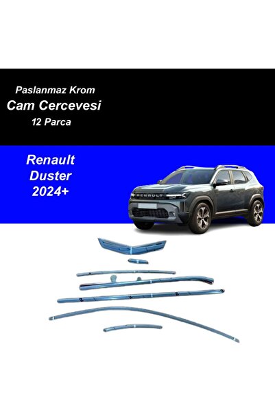 beyaztuning Renault Duster Cam Çıtası Komple Set Çerçevesi Kromu Nikelajı 202...
