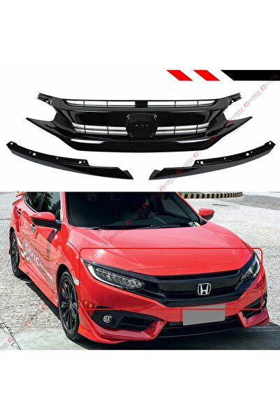 beyaztuning Honda Civic FC5 RS Ön Panjur Ve Far Kaşları Siyah