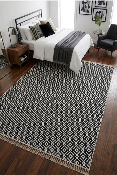 Valery Home Arya Vl Reversible, Foldable, Washable, High-Quality Cotton Living Room, Living Room, Balcony Kilim Rug