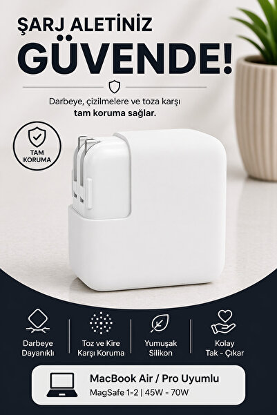 Mcstorey Şarj Aleti MagSafe 1-2 Silikon Kılıfı 45W - 70W Macbook Air Pro Şarj...