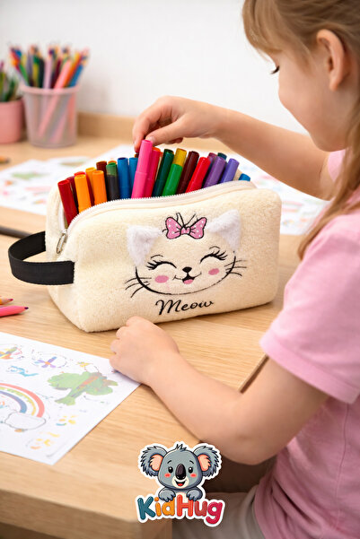 KidHug [ΕΚΤΥΠΩΣΗ ΟΝΟΜΑΤΕΠΩΝΥΜΟΥ] Κεντητή θήκη για στυλό, μαλακό σχέδιο, ΜΕΓΑΛ...