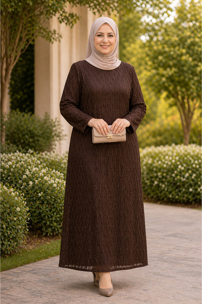 Giyinen Mağazaları Βραδινό φόρεμα για τη μητέρα σε μεγάλο μέγεθος Feyza με στ...