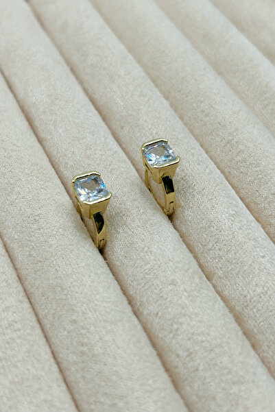 SEHERDEN Özel Seri Tek Taşlı Kadın Küpe - 14K Gold Renk (Birinci Sınıf Kalite...
