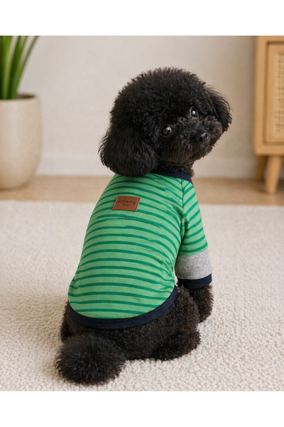 Alphadog Design Cute Green Çift Kol Köpek Tişörtü