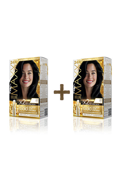 MAXX DELUXE 2'li Golden Beauty Set Saç Boyası 1.0 Siyah