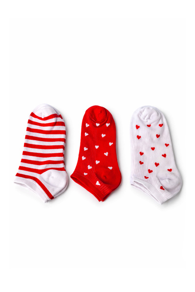 Ecrou Κάλτσες 3 τεμαχίων με σχέδια καρδιές και γραμμές